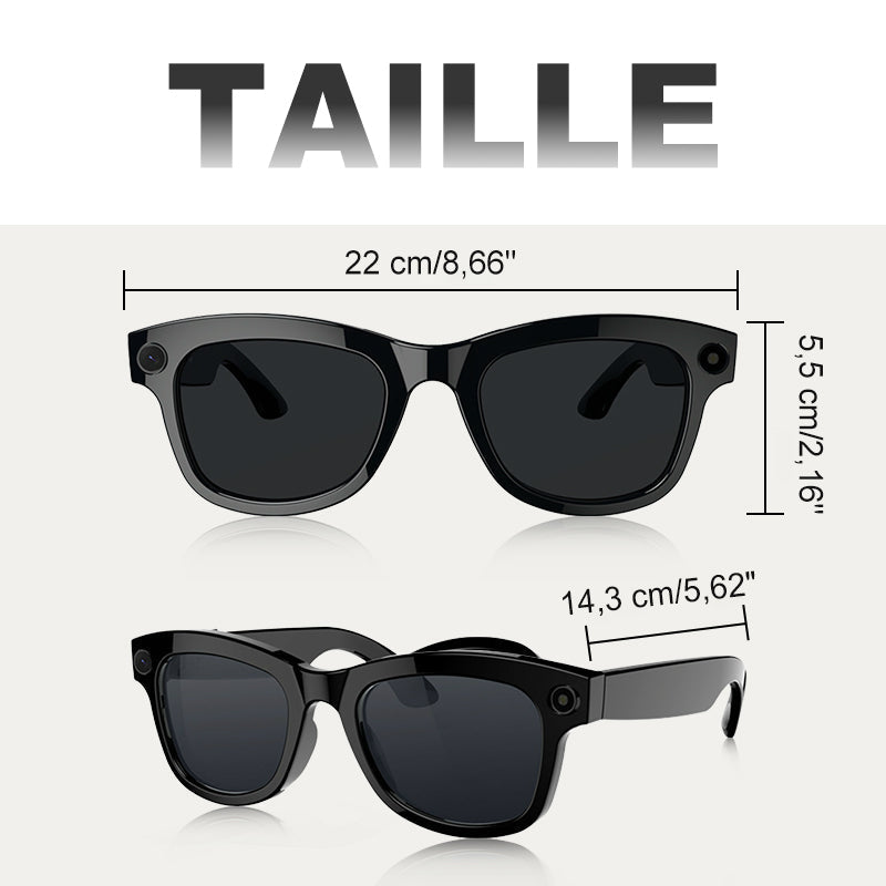 Lunettes intelligentes AI avec capture photo et vidéo