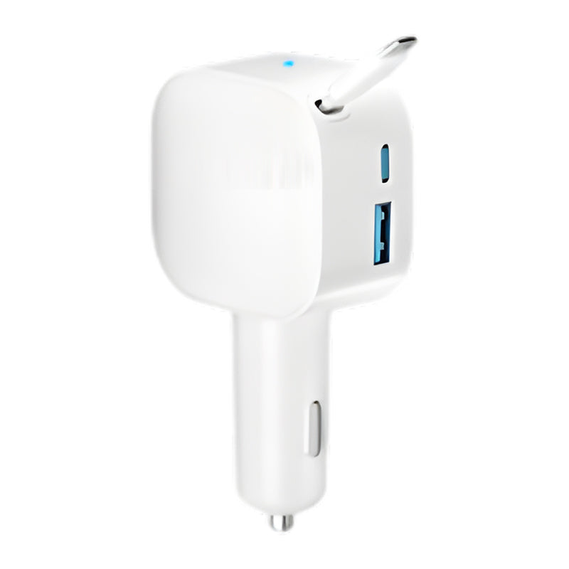Chargeur de Voiture Compact à Câble Rétractable📢📢3 dernières heures : Grande vente⏰⏰