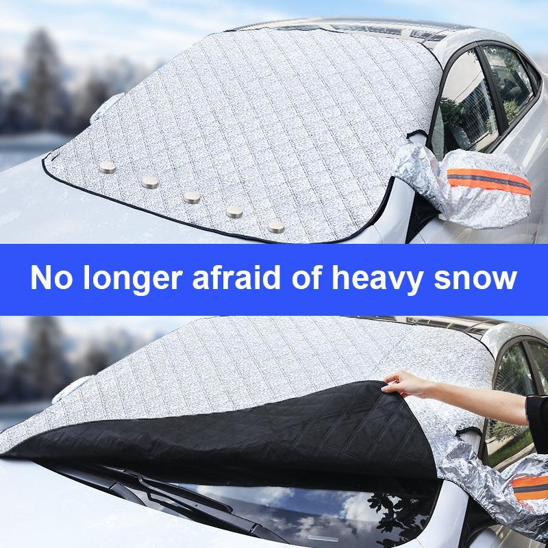 🚗 ACHETEZ 2 OFFREZ 1! ✨ Couverture Magnétique Contre la Neige pour Pare-brise - Isolation Thermique 4 Couches avec Installation Rapide pour Protection Antigel ❄️🔗