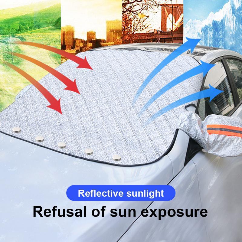 🚗 ACHETEZ 2 OFFREZ 1! ✨ Couverture Magnétique Contre la Neige pour Pare-brise - Isolation Thermique 4 Couches avec Installation Rapide pour Protection Antigel ❄️🔗
