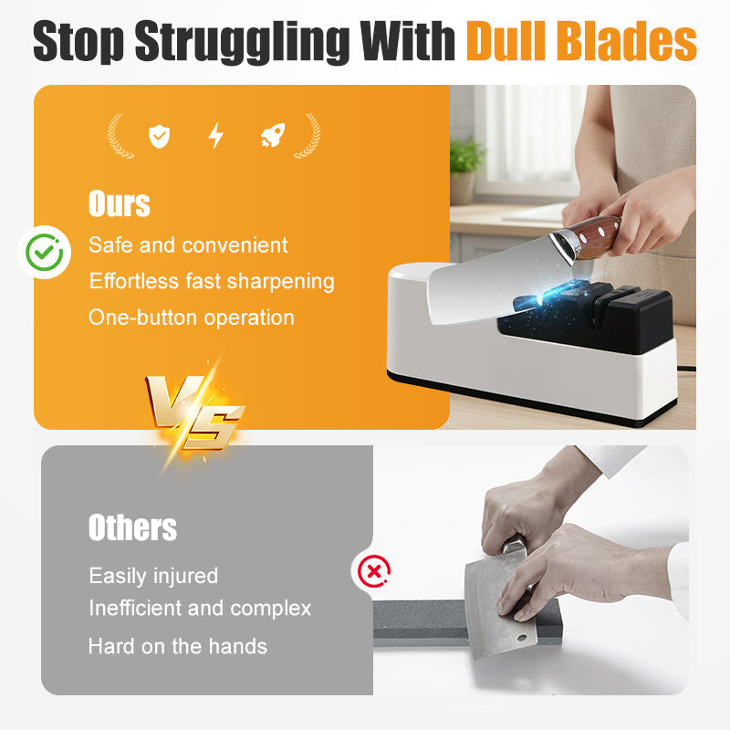✨ 60% de réduction – Aiguiseur de Couteaux Électrique avec Technologie USB & Moteur Intelligent ! 🔪 Restaurez le Tranchant en Quelques Secondes
