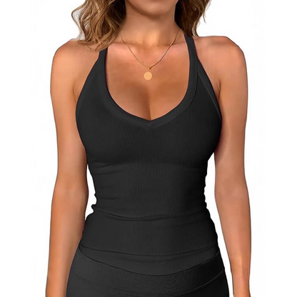 🥳SOLDES D'ÉTÉ🥳💞PLUS DE 50 000 EXEMPLAIRES VENDUS !💥30 % DE RÉDUCTION ! 🔥Débardeur à col en V côtelé pour femme