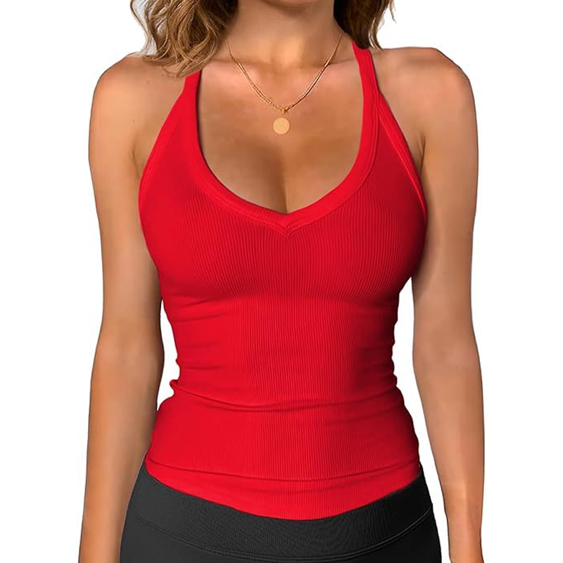 🥳SOLDES D'ÉTÉ🥳💞PLUS DE 50 000 EXEMPLAIRES VENDUS !💥30 % DE RÉDUCTION ! 🔥Débardeur à col en V côtelé pour femme