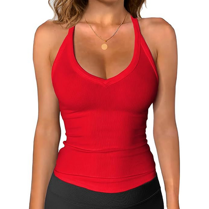 🥳SOLDES D'ÉTÉ🥳💞PLUS DE 50 000 EXEMPLAIRES VENDUS !💥30 % DE RÉDUCTION ! 🔥Débardeur à col en V côtelé pour femme