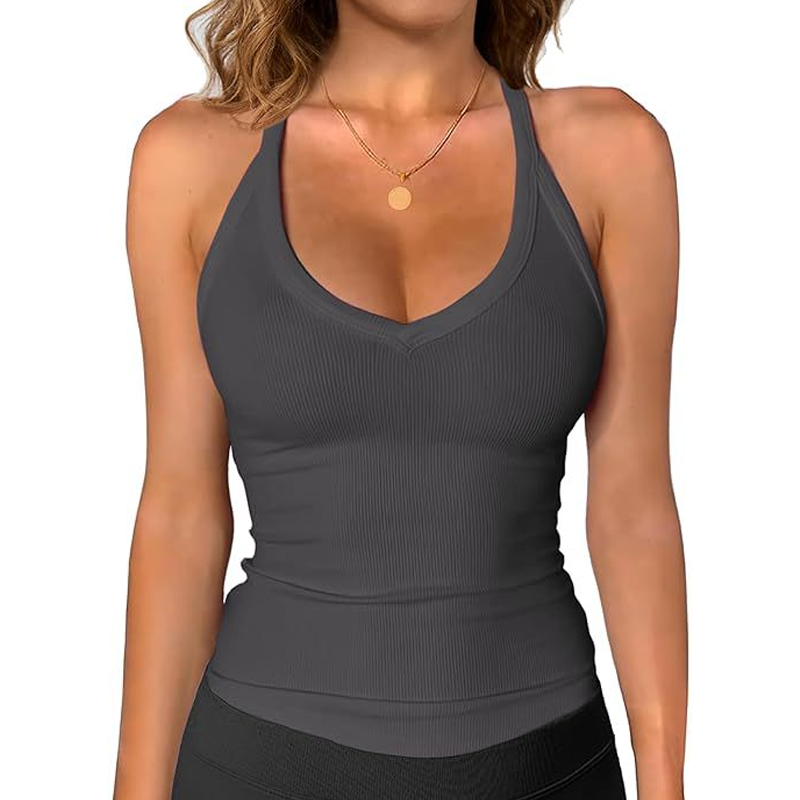 🥳SOLDES D'ÉTÉ🥳💞PLUS DE 50 000 EXEMPLAIRES VENDUS !💥30 % DE RÉDUCTION ! 🔥Débardeur à col en V côtelé pour femme