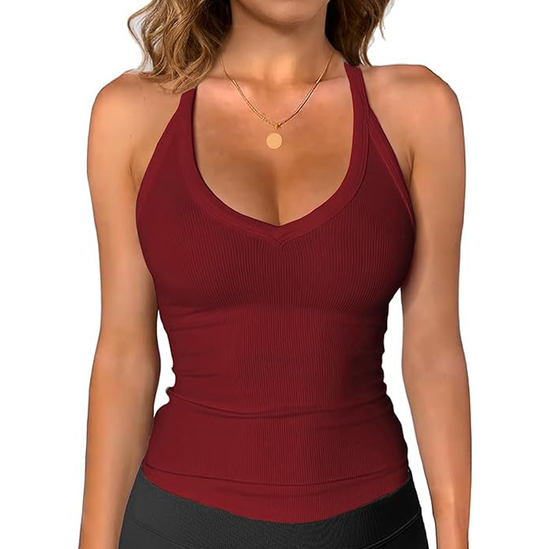 🥳SOLDES D'ÉTÉ🥳💞PLUS DE 50 000 EXEMPLAIRES VENDUS !💥30 % DE RÉDUCTION ! 🔥Débardeur à col en V côtelé pour femme