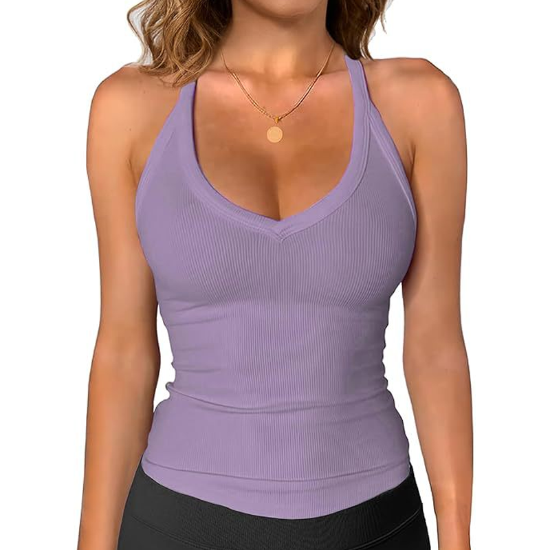 🥳SOLDES D'ÉTÉ🥳💞PLUS DE 50 000 EXEMPLAIRES VENDUS !💥30 % DE RÉDUCTION ! 🔥Débardeur à col en V côtelé pour femme