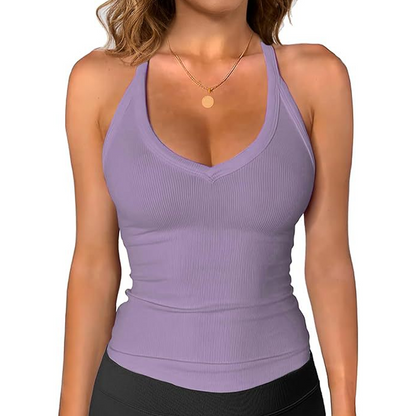 🥳SOLDES D'ÉTÉ🥳💞PLUS DE 50 000 EXEMPLAIRES VENDUS !💥30 % DE RÉDUCTION ! 🔥Débardeur à col en V côtelé pour femme
